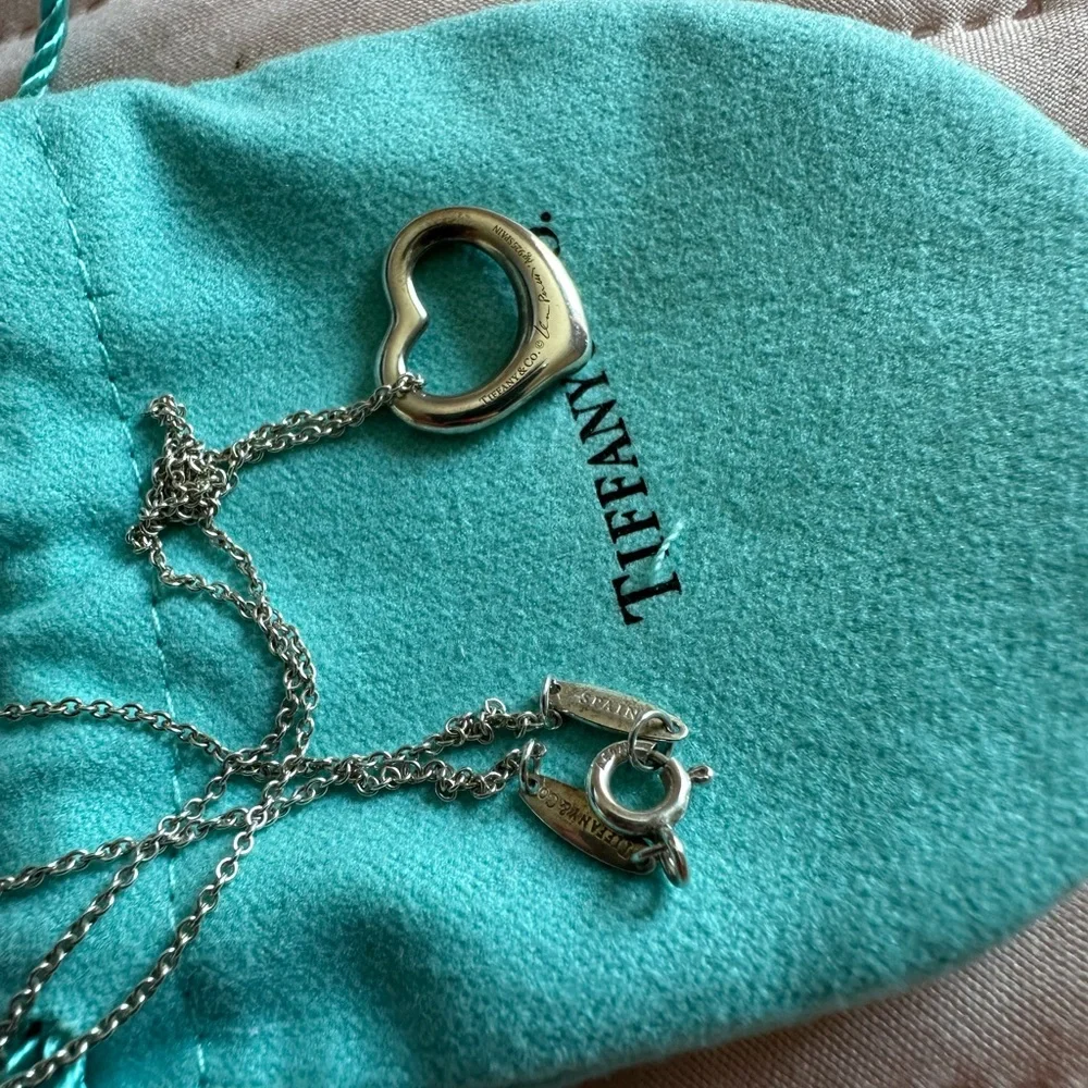 Tiffany Open Heart Pendant Necklace - Silver - Picture 3 of 5